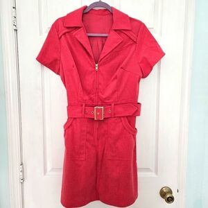 Corduroy Belted Dress Size Lrg NWOT